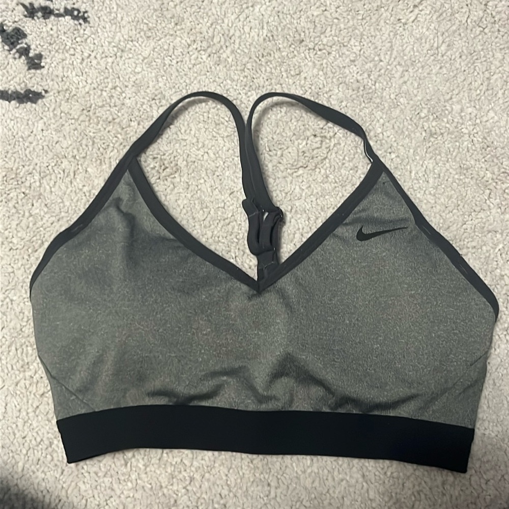 Grey Nike sports bra